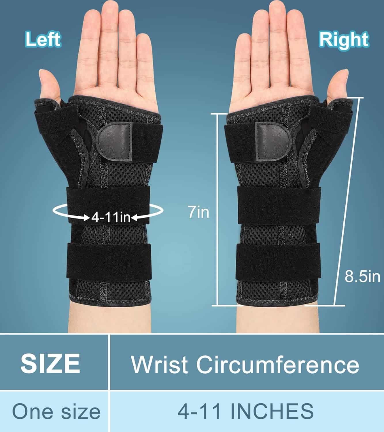 Velpeau Wrist Brace with Thumb Spica Splint Regular, Right Hand, Medium