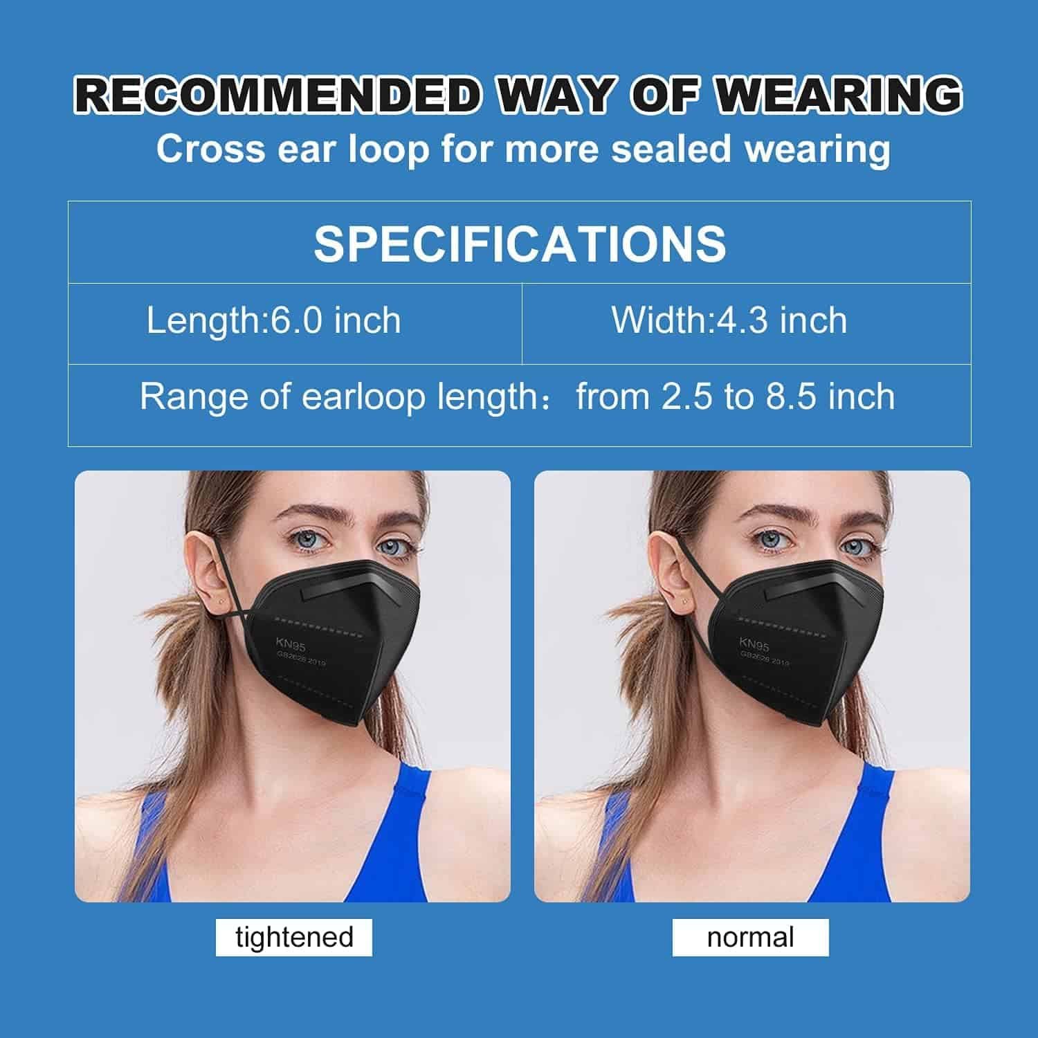 KN95 High Quality Filtering Earloop White Masks Face in Large
