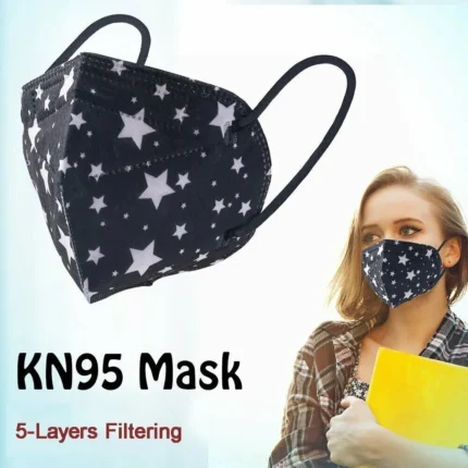 100PC KN95 Disposable Face Mask 5Layer BFE 95% Respirator Protective Mouth Cover 1