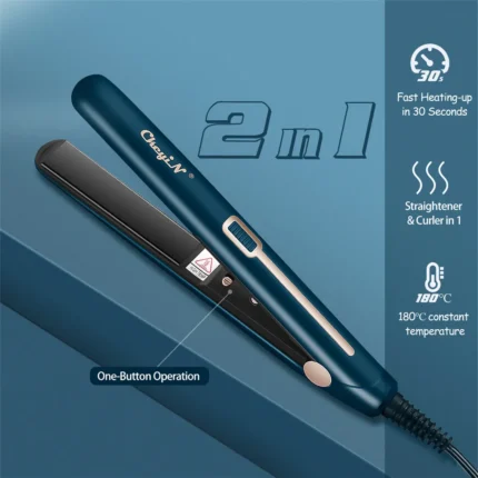 Mini Hair Flat Iron 2 in 1 Hair Straightener and Curler