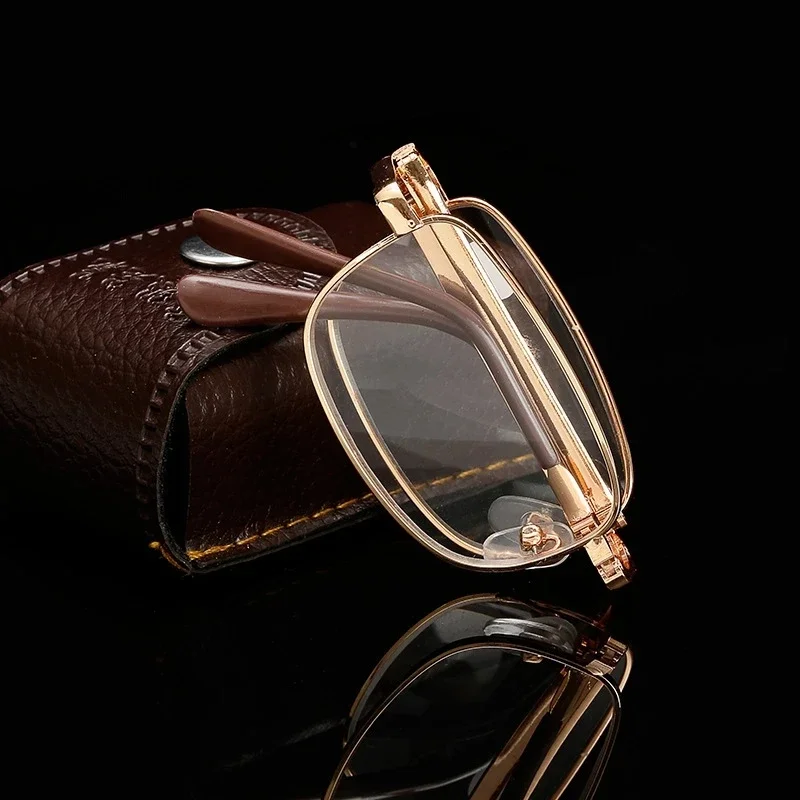 Purchase bifocal metal reading glasses with leather case