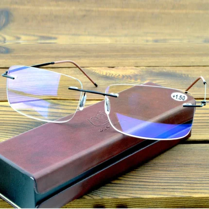 Rimless Titanium Alloy Progressive Multifocal Reading Glasses