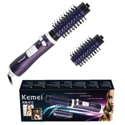 Kemei 2-in-1 Hot Air Spin Brush Kit