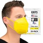 Yellow KN95 masks for adults made in USA