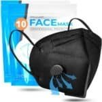 Face mask Black Disposable with Breathing-Valve